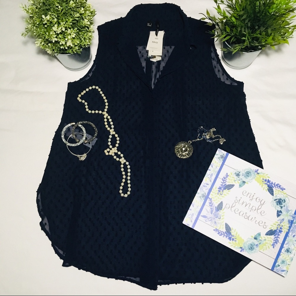 MNG BLUE NAVY SUIT ROSITA BLOUSE